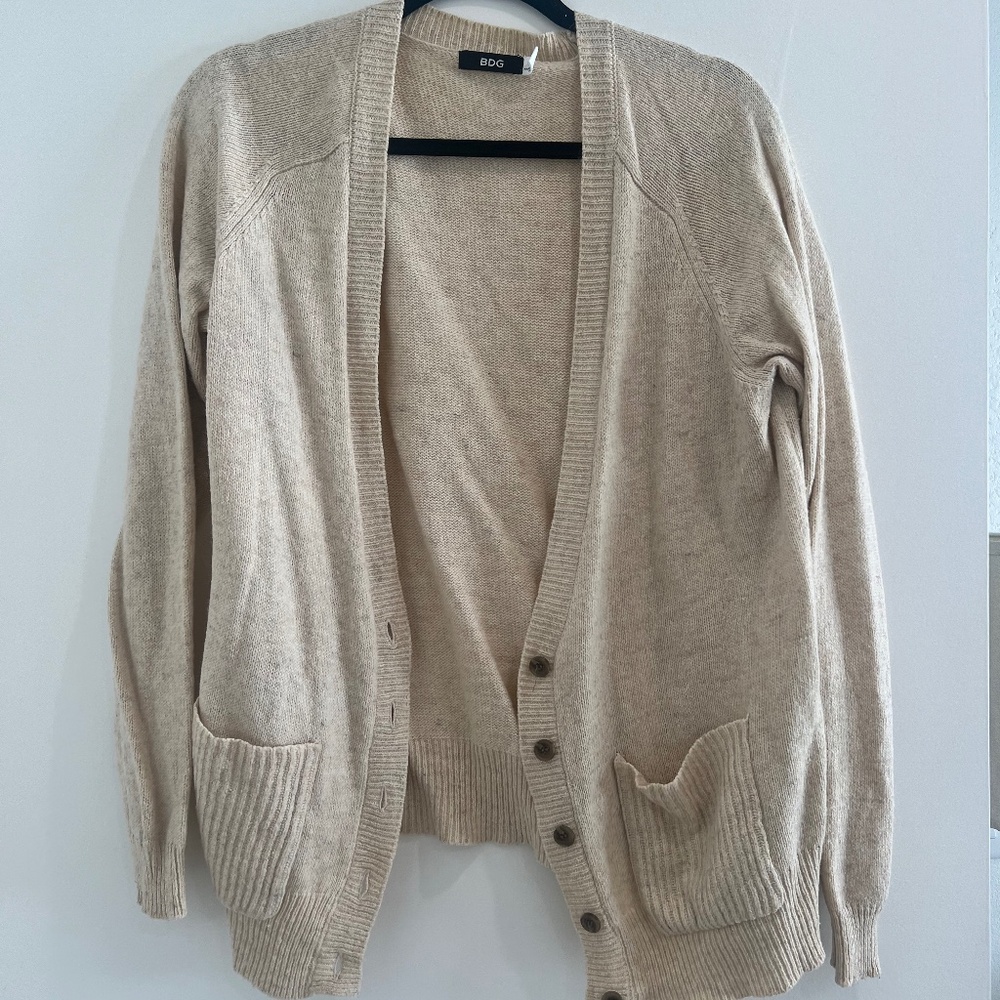 BDG Urban Outfitters Cardigan Sweater Tan Large